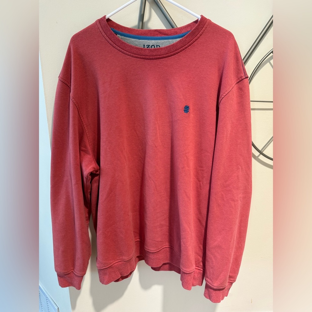IZOD Men's Crewneck Sweater in Rich Red, Size XL, Cotton Blend